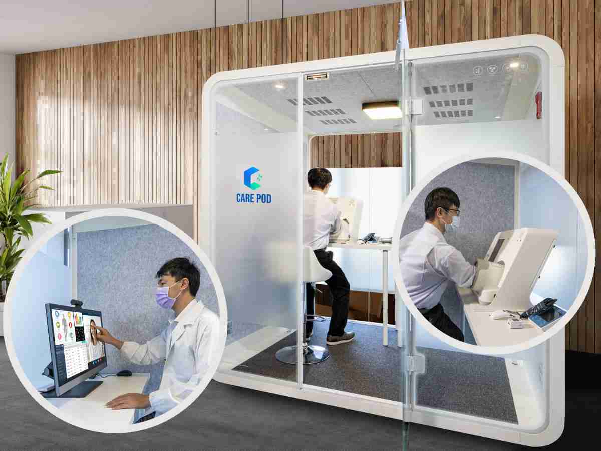 达擎于医疗科技展中展出＂远距诊疗舱＂，，，，以因应医疗数字化及社会高龄化趋势下、、复诊及慢性病患等族群对于远距看诊需求逐渐升高所推出的创新整合方案。。。多功能合一、、、、高隐私性的远距诊疗舱可根据病患端与医师端的不同需求，，提供弹性化及客制化功能，，，节省医生和病患的精力及时间